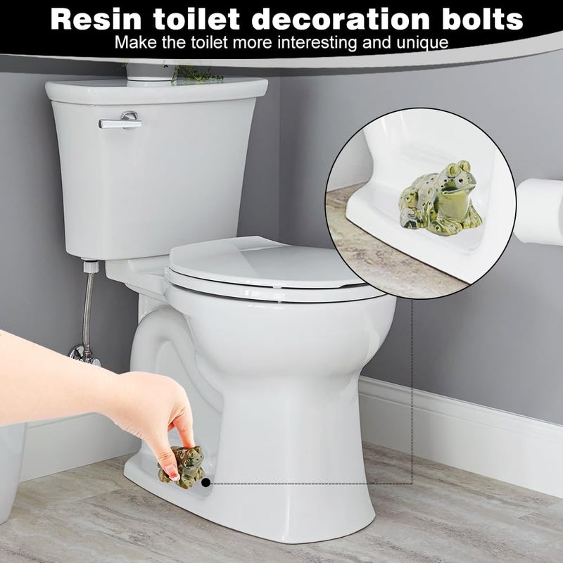 Ranjaner 2Pcs Toilet Bolt Caps, Frog Turtle Toilet Screw Cover Caps Decorative, Animal Toilet Bolt Caps Cute Bathroom Decor, Toilet Bowl Bolt Covers for Bottom Easy Installation(Size:Frog) - Image 3